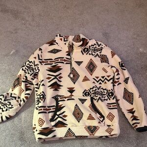 Zaful Western Geometric Pattern Fleece Jacket/Sweatshirt